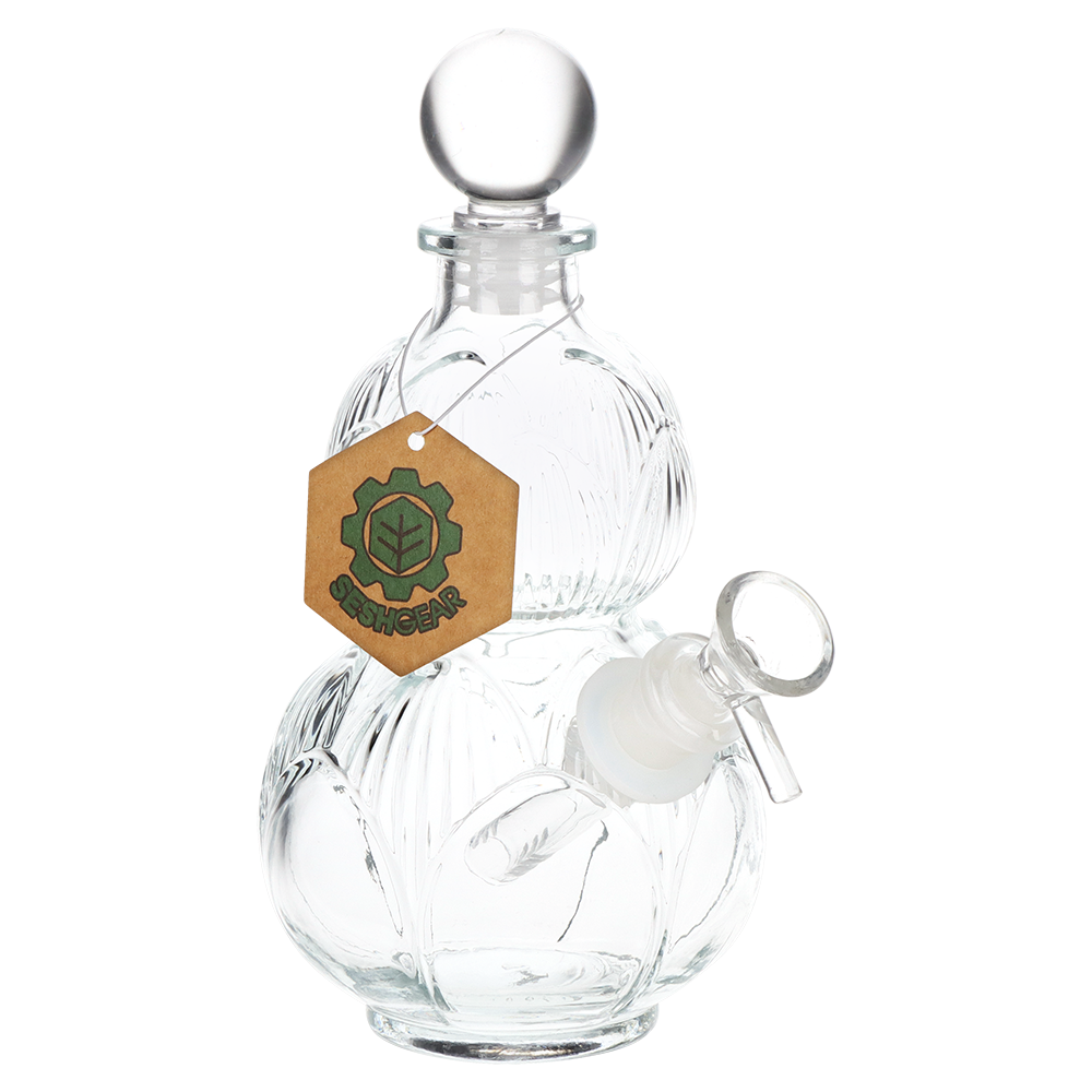 SeshGear Clear Vintage Gourd Glass Water Pipe | 8" | 14mm F