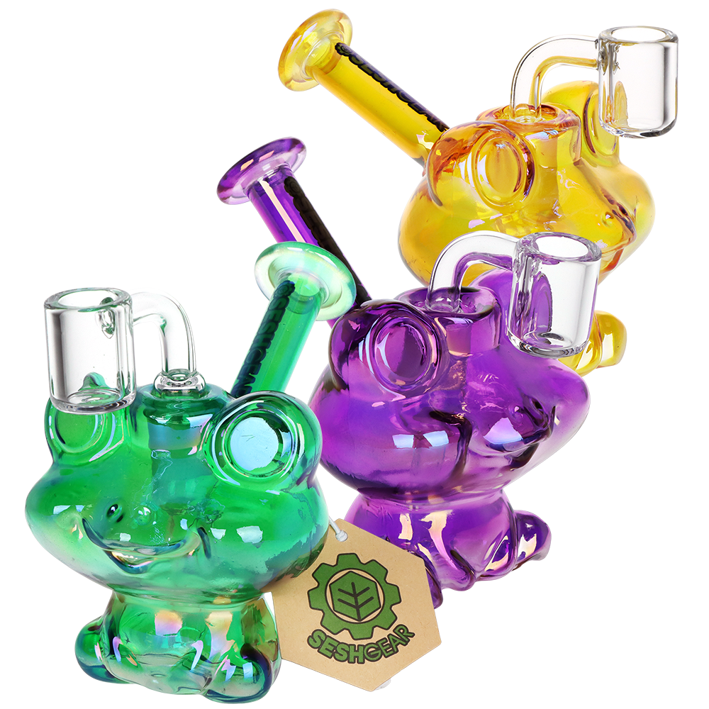 SeshGear Electro Frog Glass Dab Rig | 4.5" | 14mm F | Colors Vary
