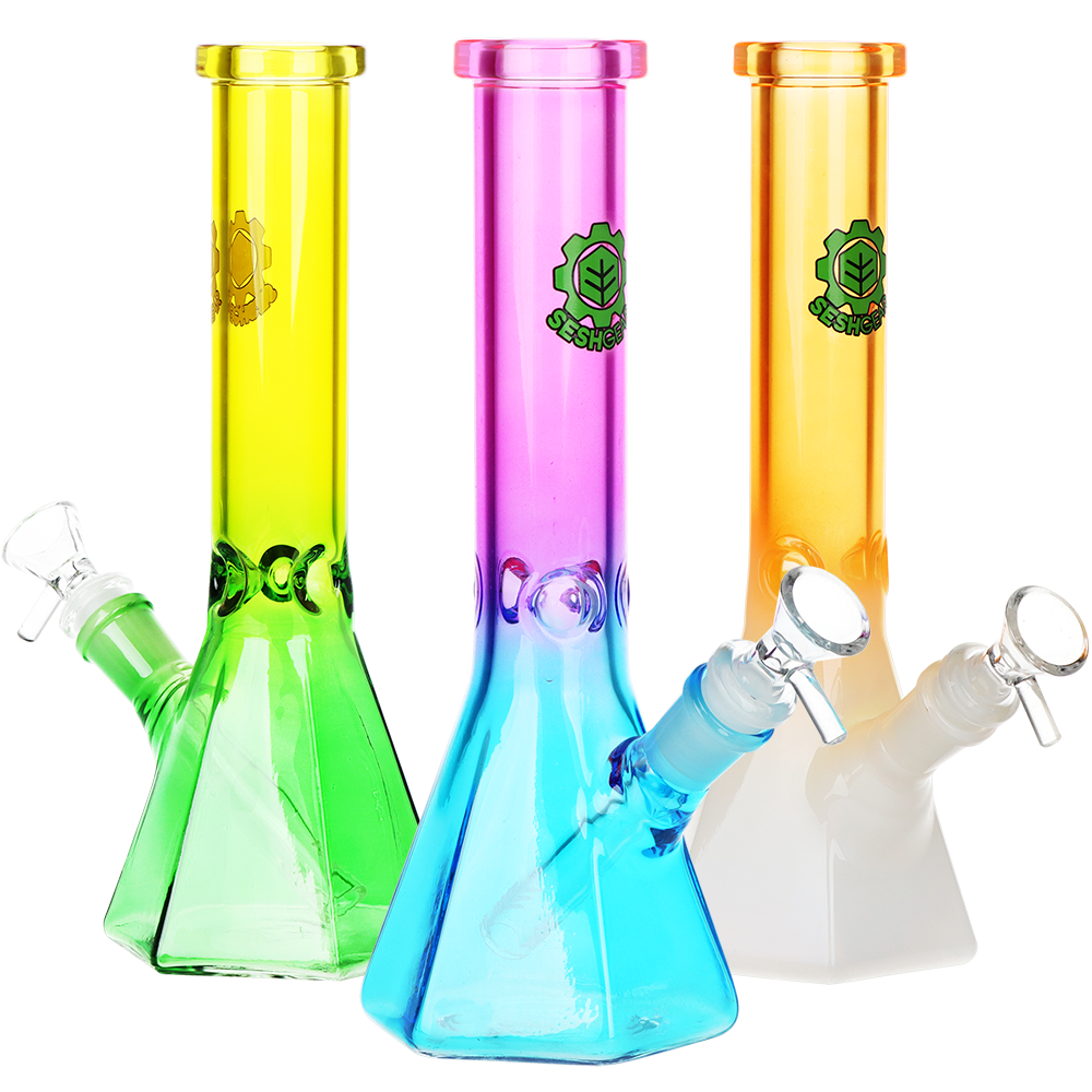 SeshGear Prismatic Bliss Ombre Glass Water Pipe | 10" | 14mm F