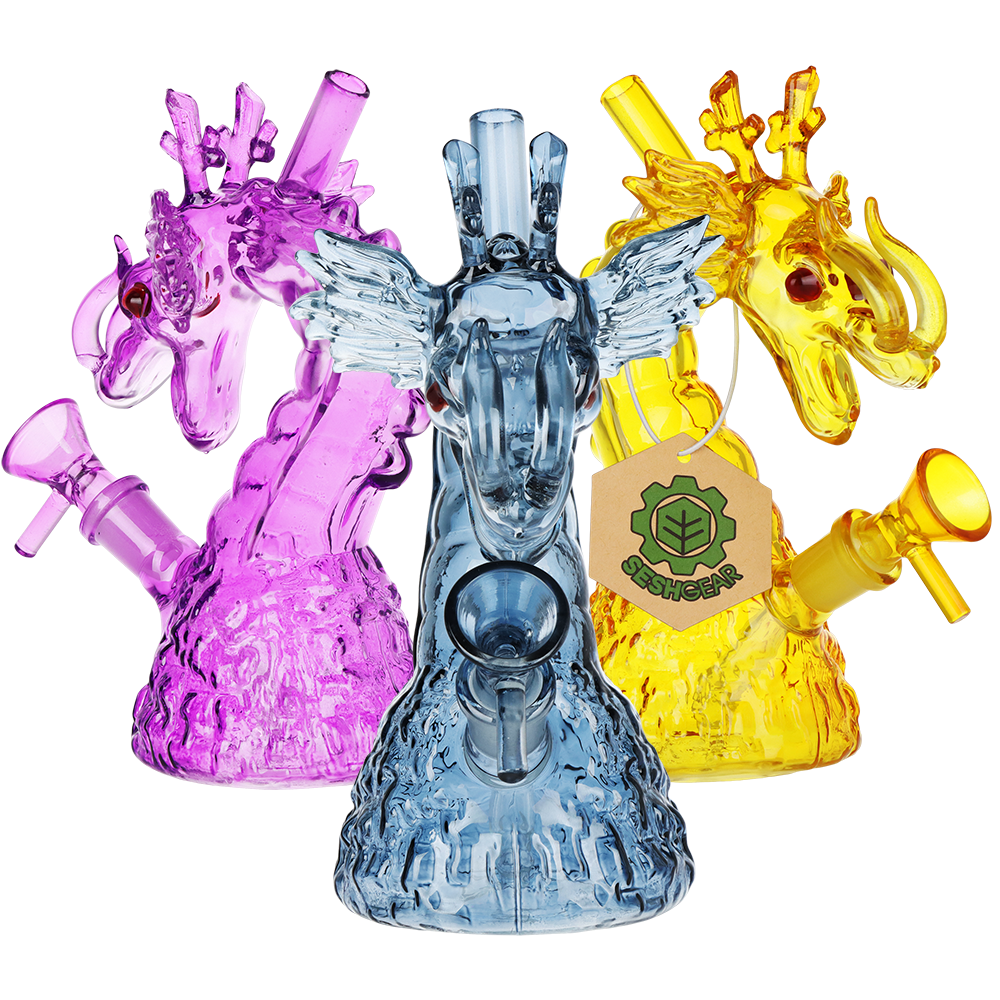 SeshGear Rising Dragon Glass Water Pipe | 6.75" | 14mm F