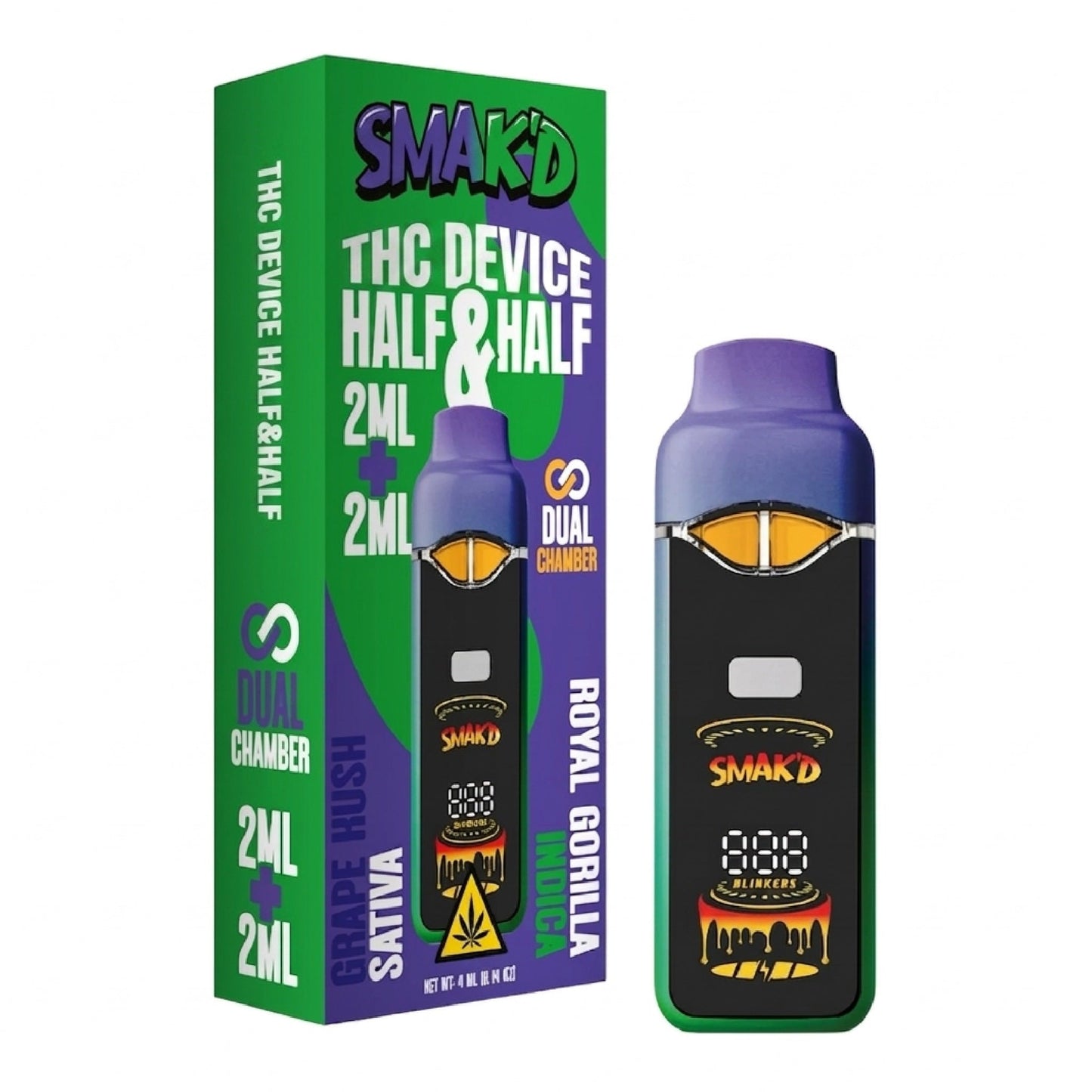 Smakd Half & Half Live Resin THC Dual Device - 4000mg