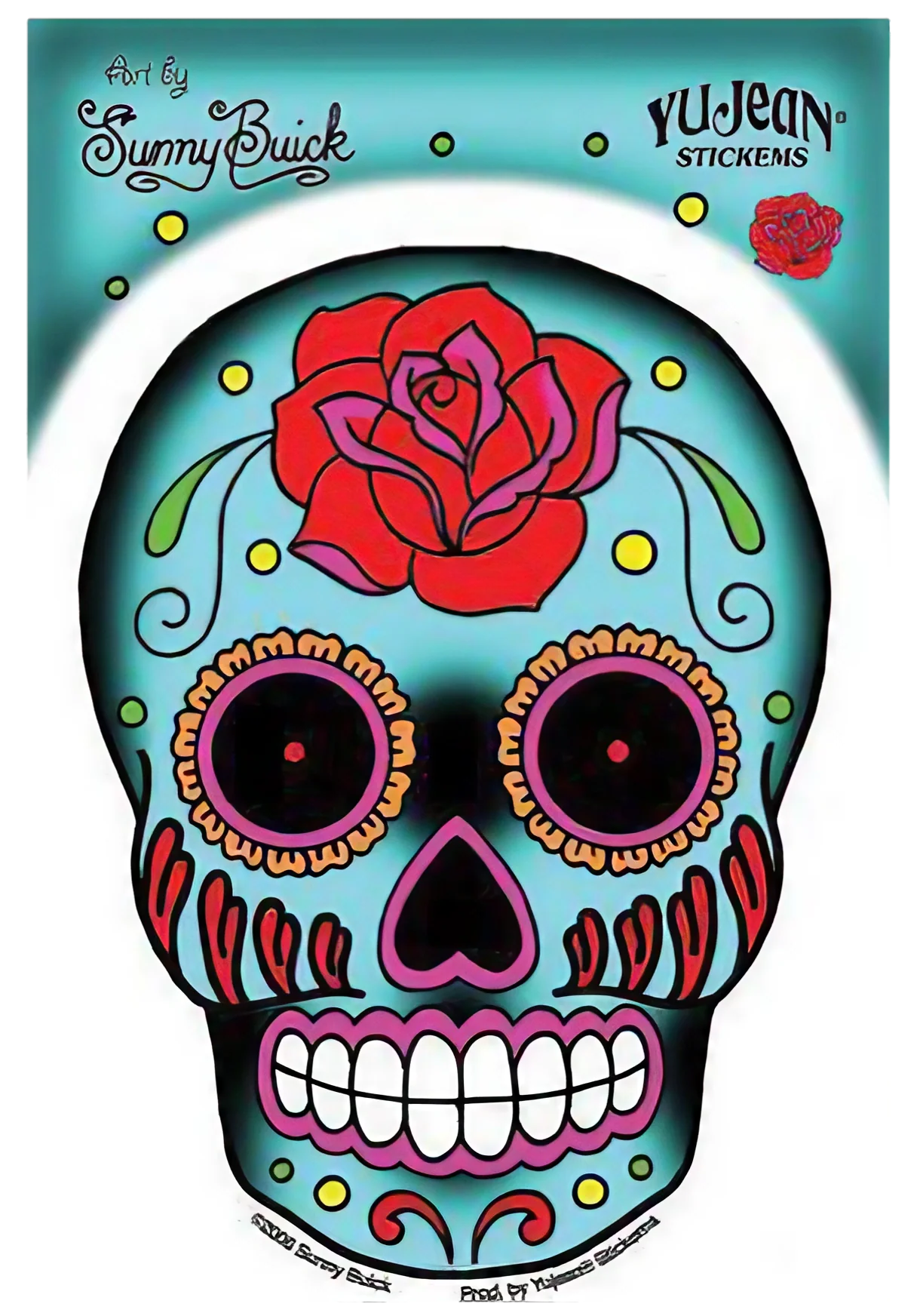 Sunny Buick "Rose Tattoo Skull" Sticker