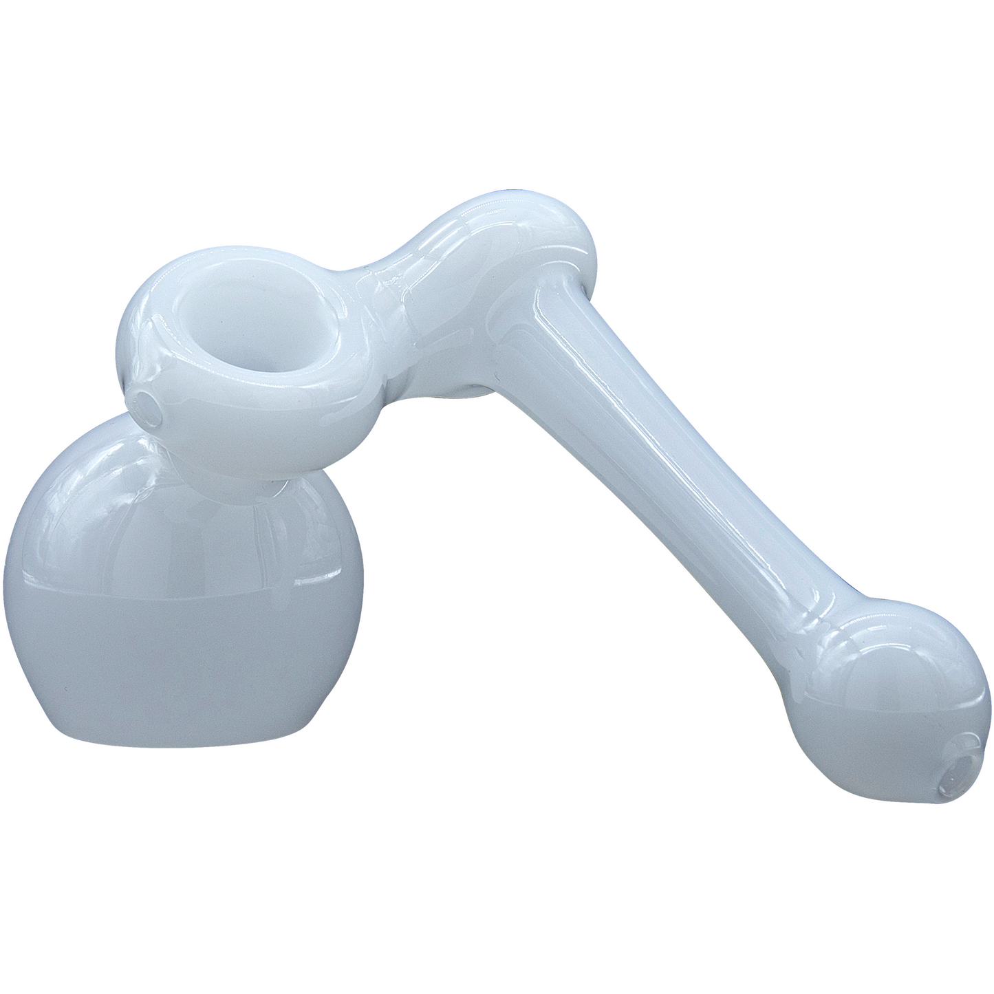 LA Pipes 6" Ivory Sidecar Bubbler - Bone White Borosilicate Glass