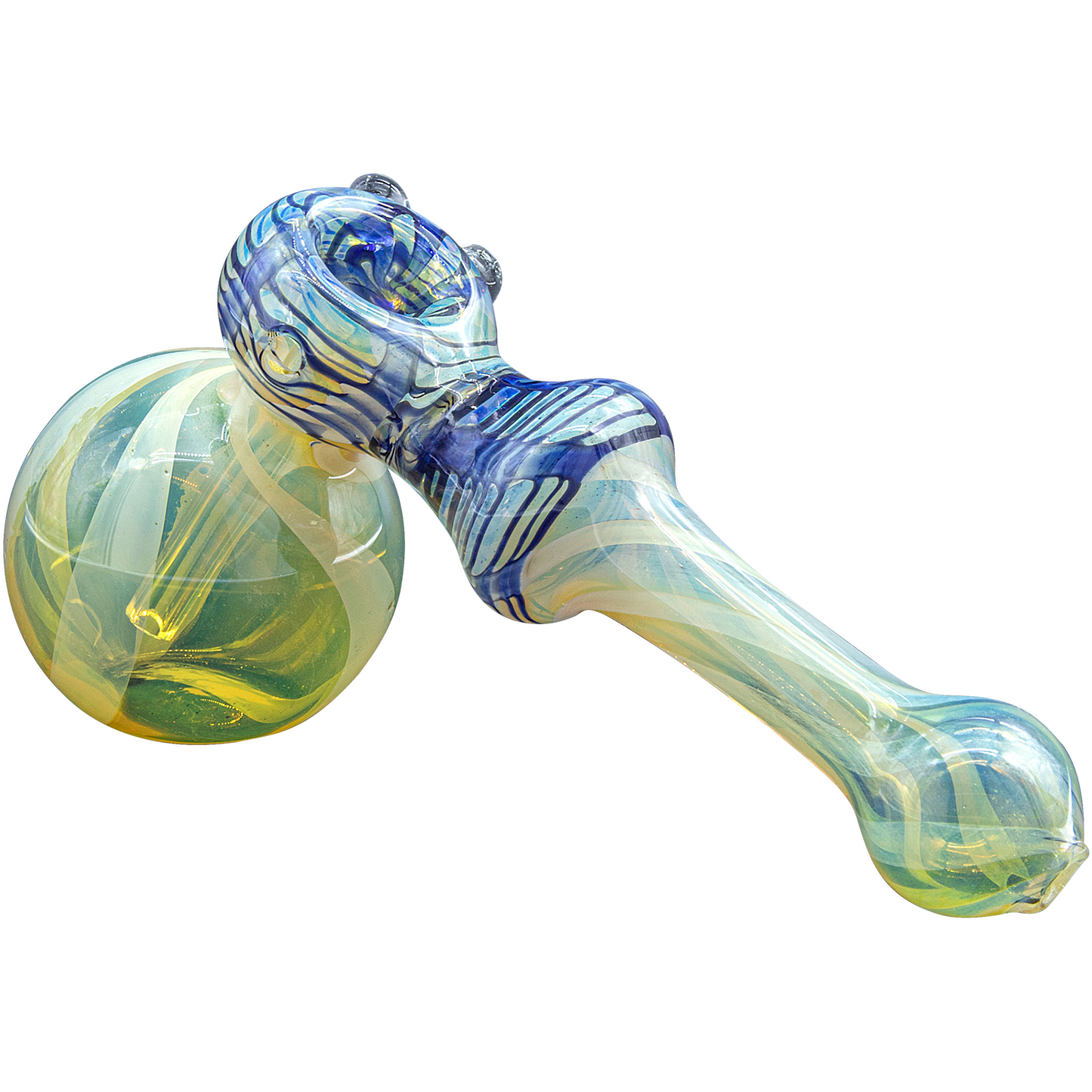 LA Pipes Color-Changing Fumed Hammer Bubbler - Handcrafted Art Glass