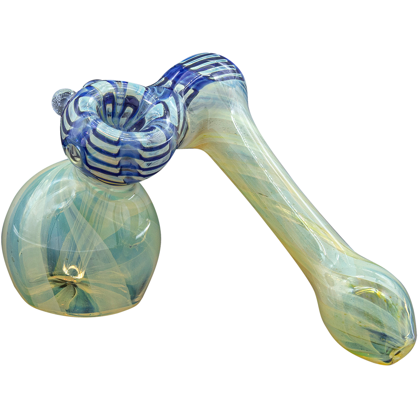 LA Pipes 6" Fumed Raked Sidecar Bubbler - Colorful Handcrafted Glass