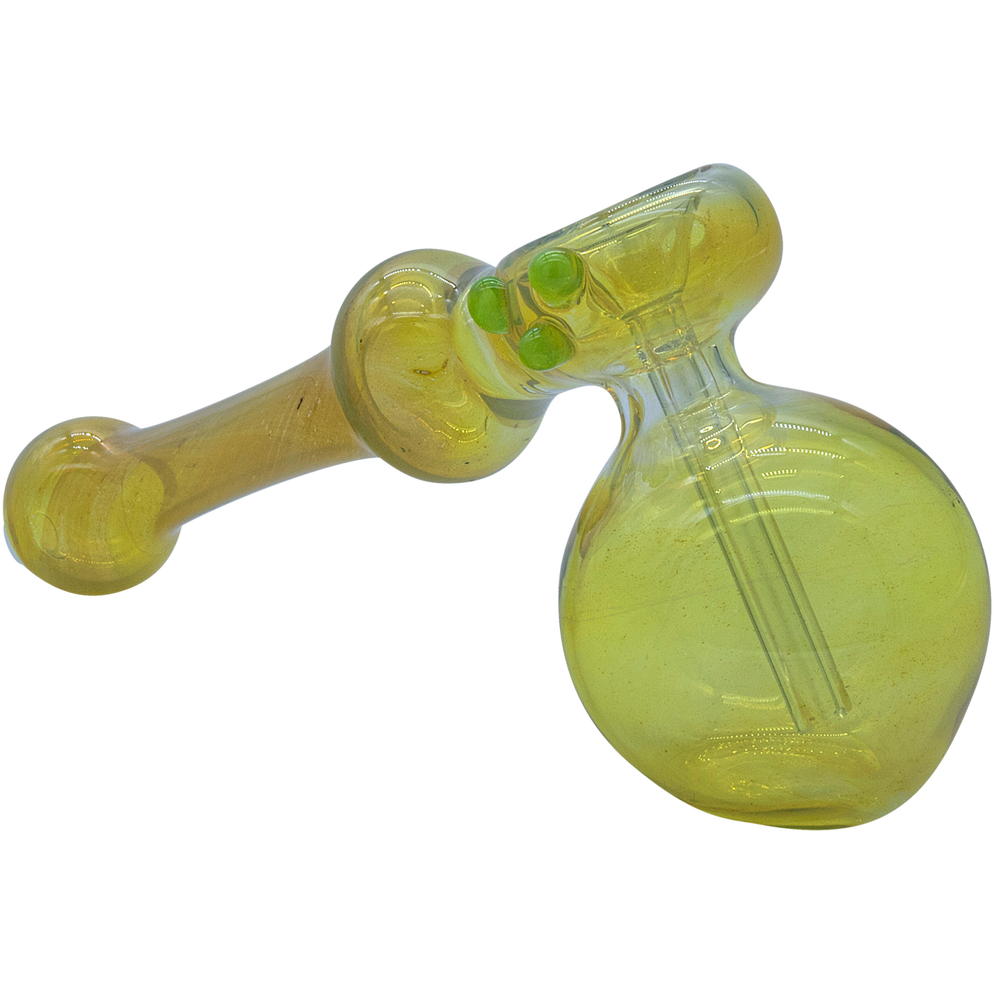 LA Pipes Color-Changing Silver Fumed Hammer Bubbler - 6" Handcrafted