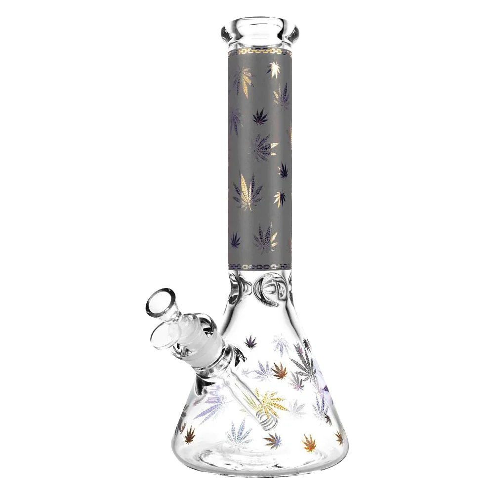 The "Trees" Foil Canna-Leaf Print Beaker Bong