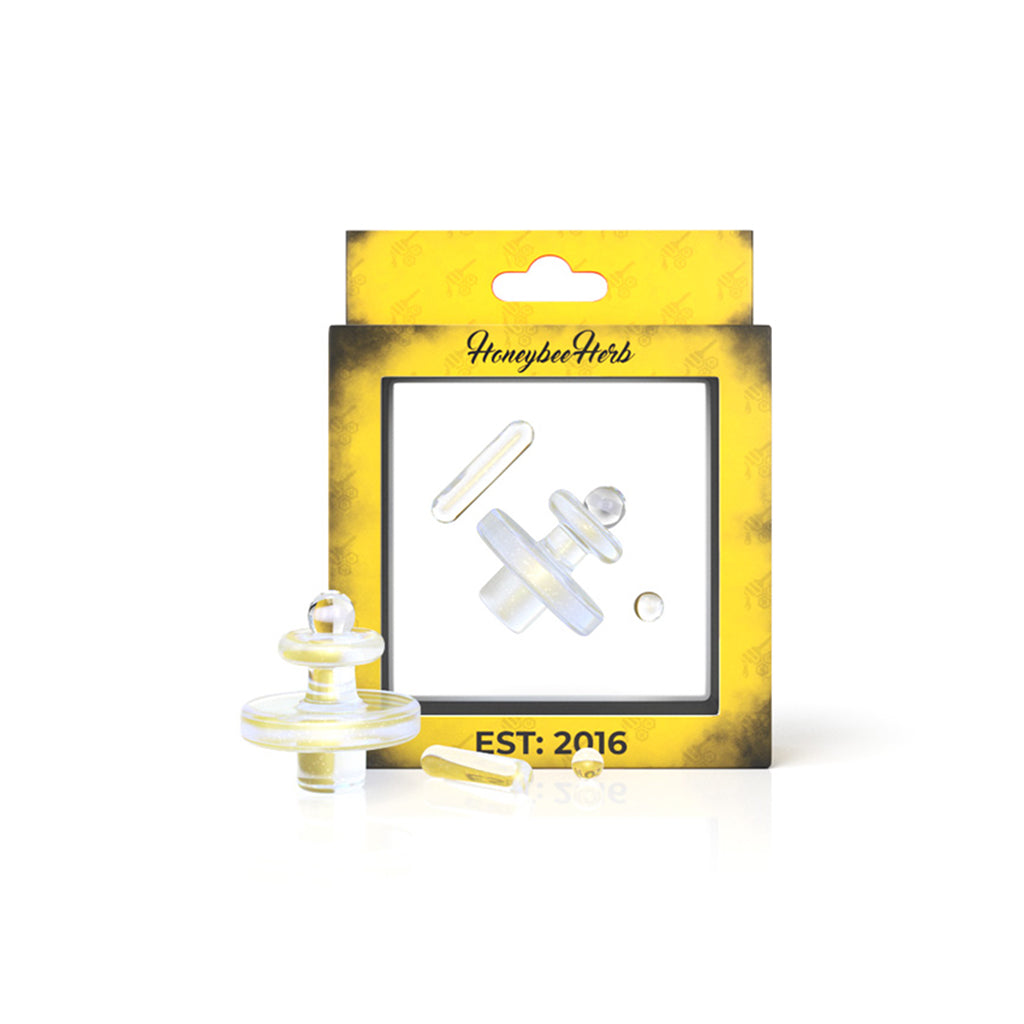 Honeybee Herb Opal Deluxe Dab Rig Accessory Set - Glass Cap & Pearls