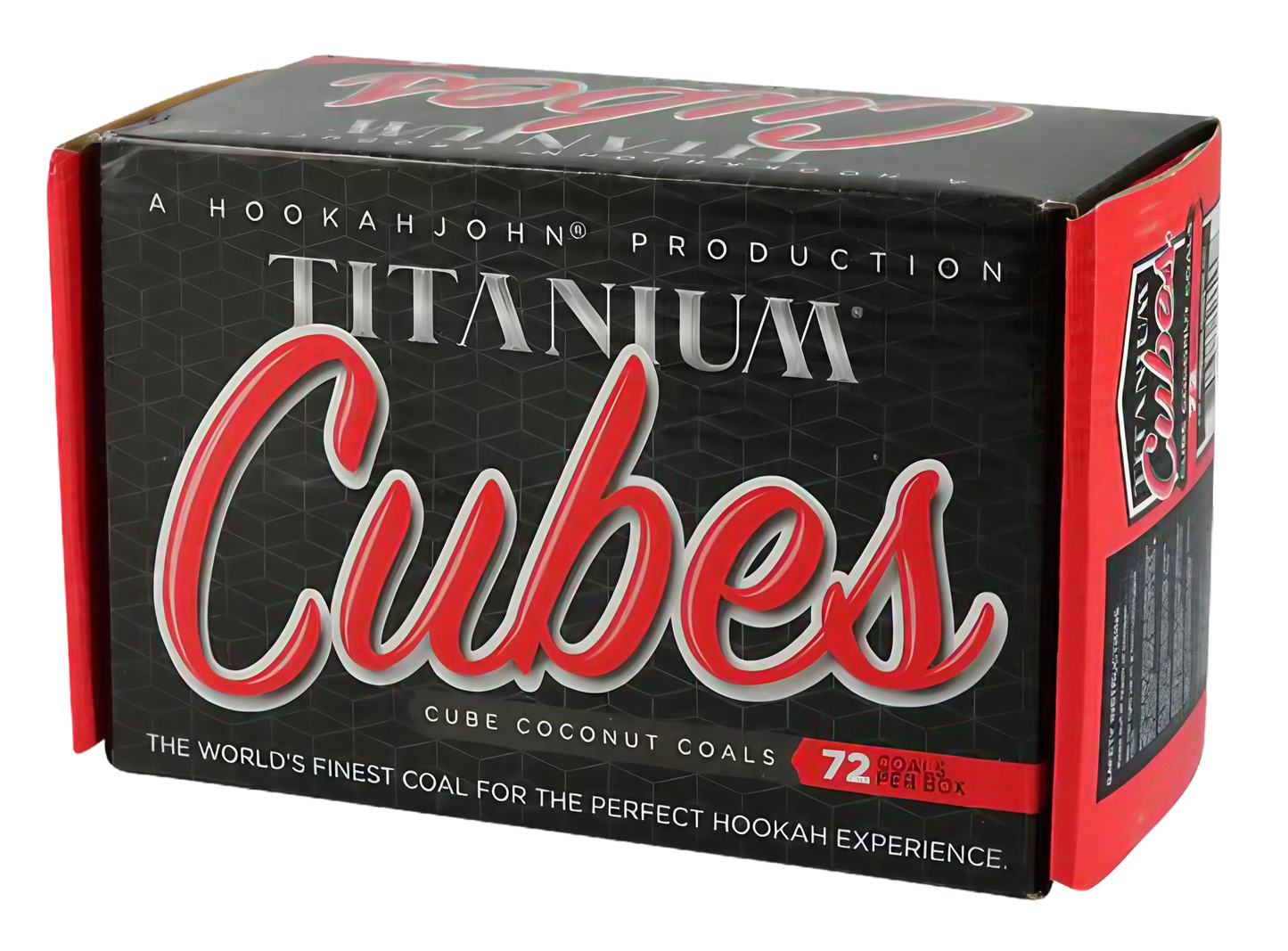 Hookah John Premium Titanium Coconut Coals 72-Pack | Eco-Friendly & Odorless
