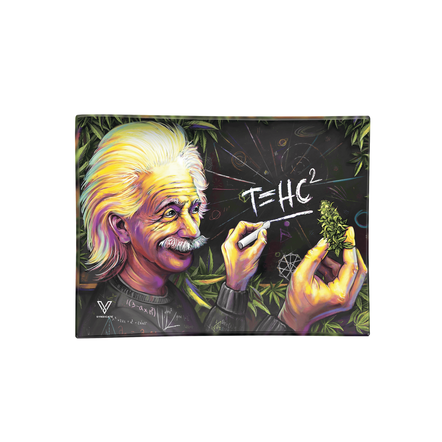 V Syndicate T=HC2 Glass Rolling Tray - Academic Shatter-Resistant Design