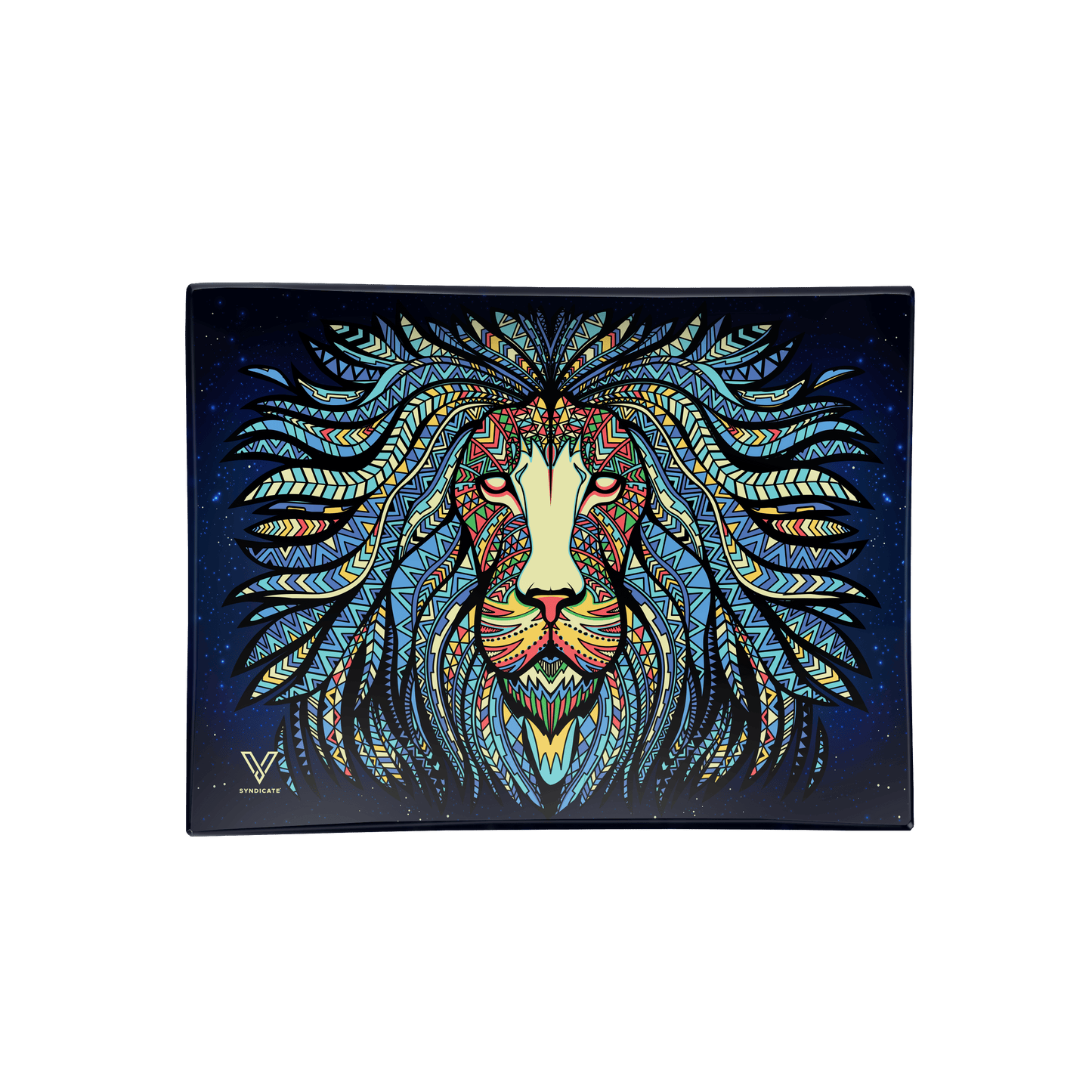 V Syndicate Tribal Lion Shatter-Resistant Glass Rolling Tray