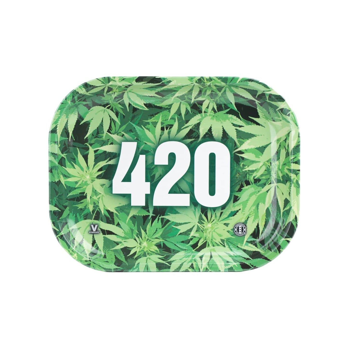 V Syndicate Vibrant 420 Design Metal Rolling Tray - Durable & Easy Clean