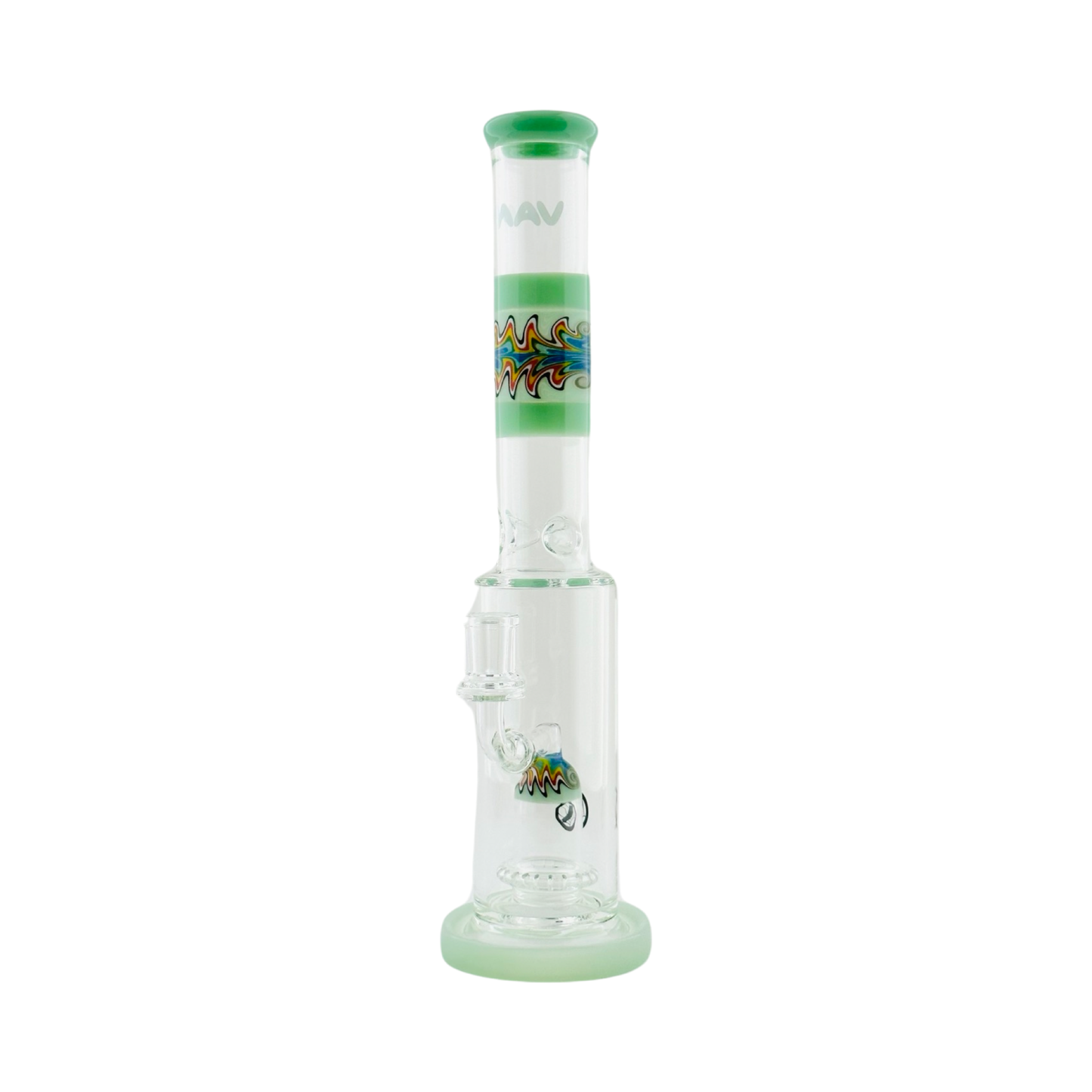 MAV Glass 16" UFO Perc Straight Tube Bong with Ice Pinch & Wig Wag Design
