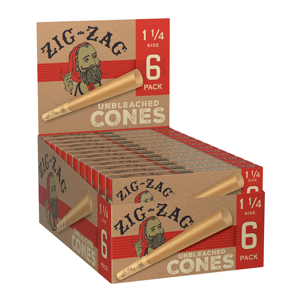 Zig Zag Unbleached Paper Cones - 24 Pack