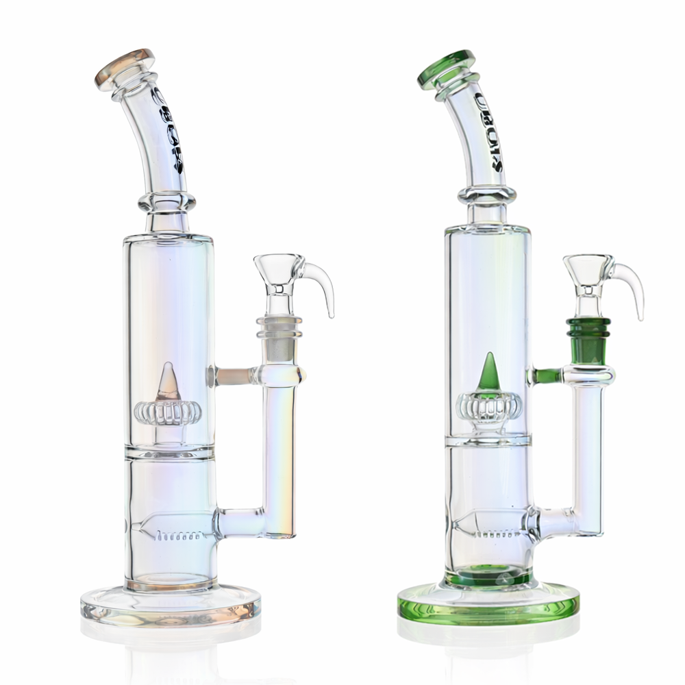 10" Dual Chamber Scientific Bong with Inline and Rocket Perc | Croia Glass