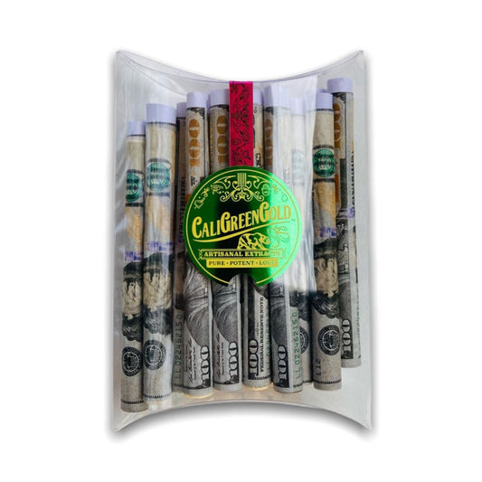 CaliGreenGold $100 Benny Hemp Blunt Rolls with Eco-Friendly Filter Tip - 25 Pack | Organic & Vegan