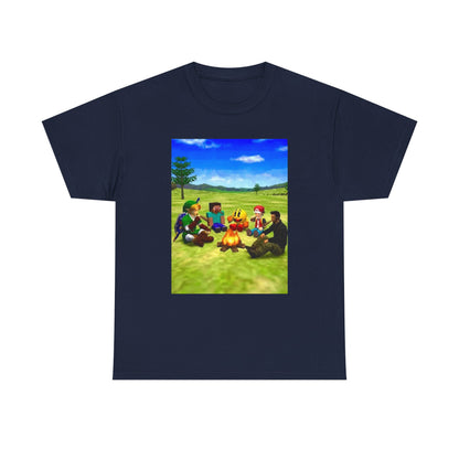 Iconic Gamers Smoking Around Campfire