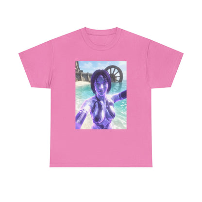 Holographic AI Taking Beach Selfie Tee