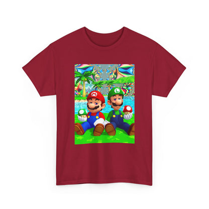 Mellow Mario And Luigi With Mushrooms Tee