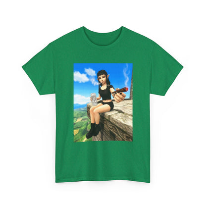 Elf Girl Smoking Cigar On Mountain Tee