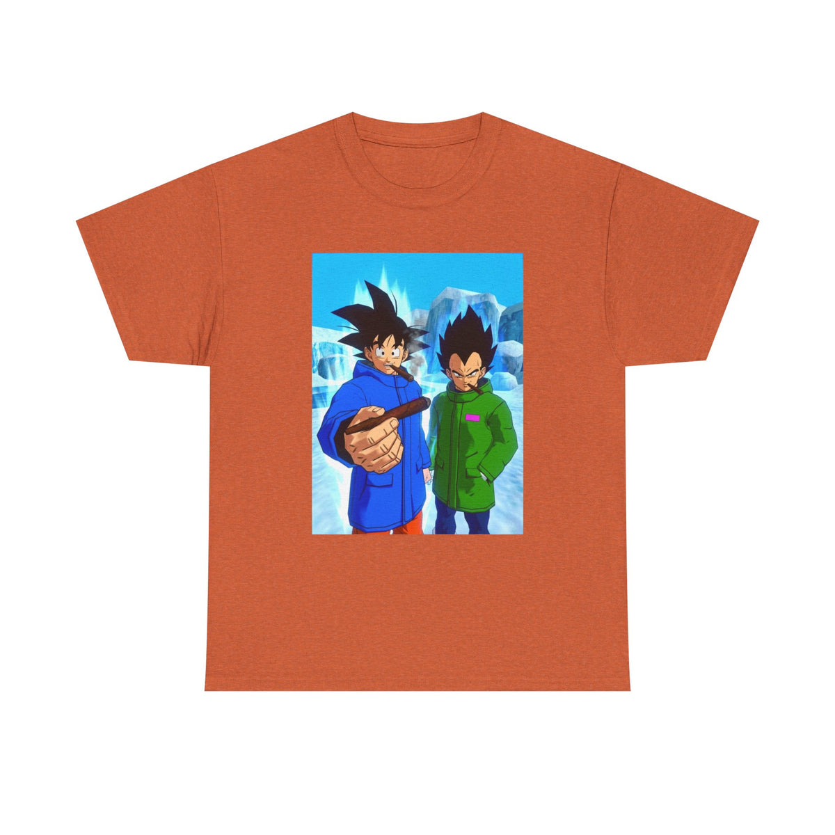 Goku and Vegeta Chilling in Icy Scene Tee