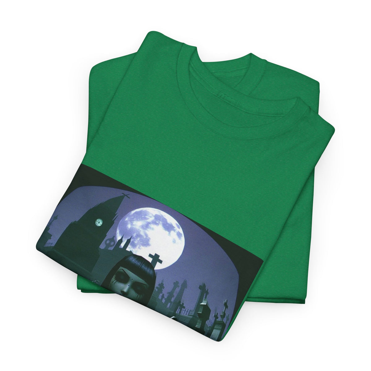 Goth Sim Smoking In Cemetery Moonlight Tee