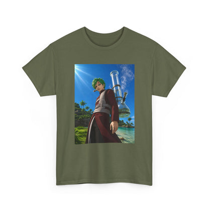 Green-Haired Gaara Chilling On A Tropical Beach