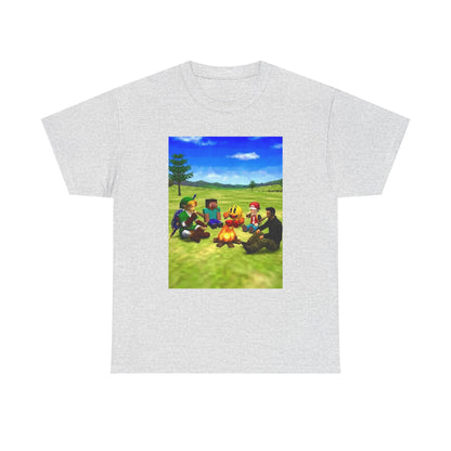 Iconic Gamers Smoking Around Campfire