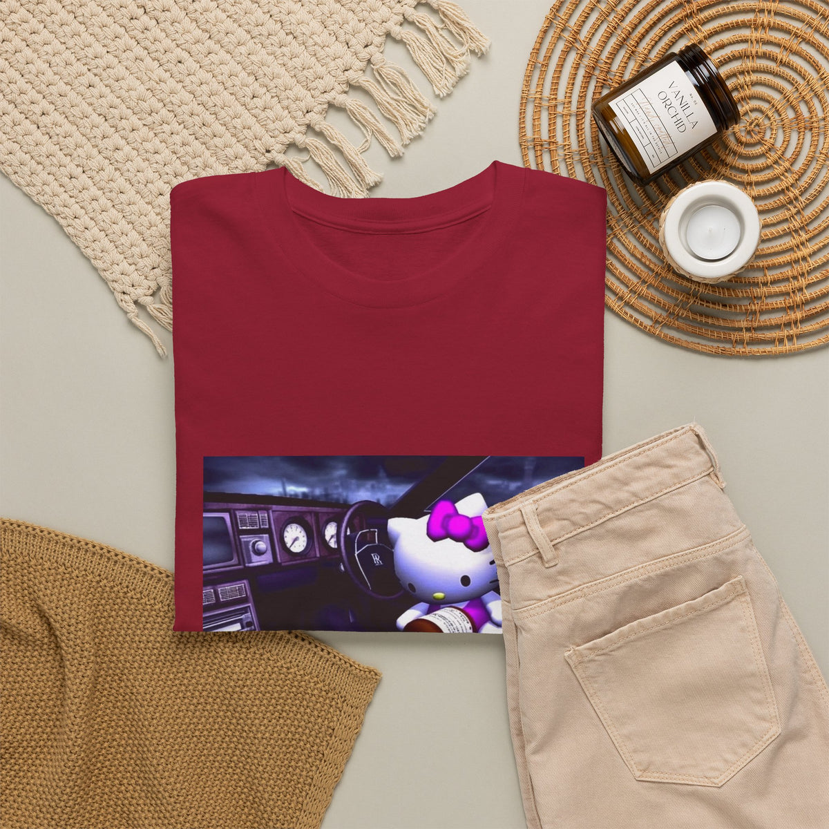 Hello Kitty Pours Lean In Car Tee