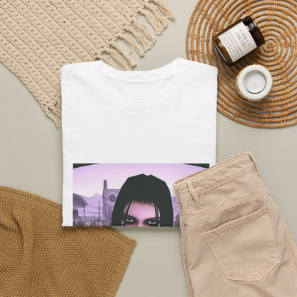 Goth Girl Smoking In Cemetery Tee (Design 17)