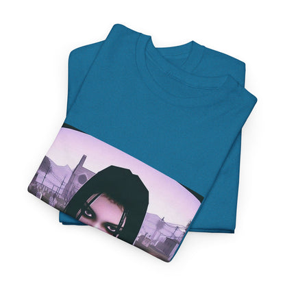 Goth Girl Smoking In Cemetery Tee (Design 17)