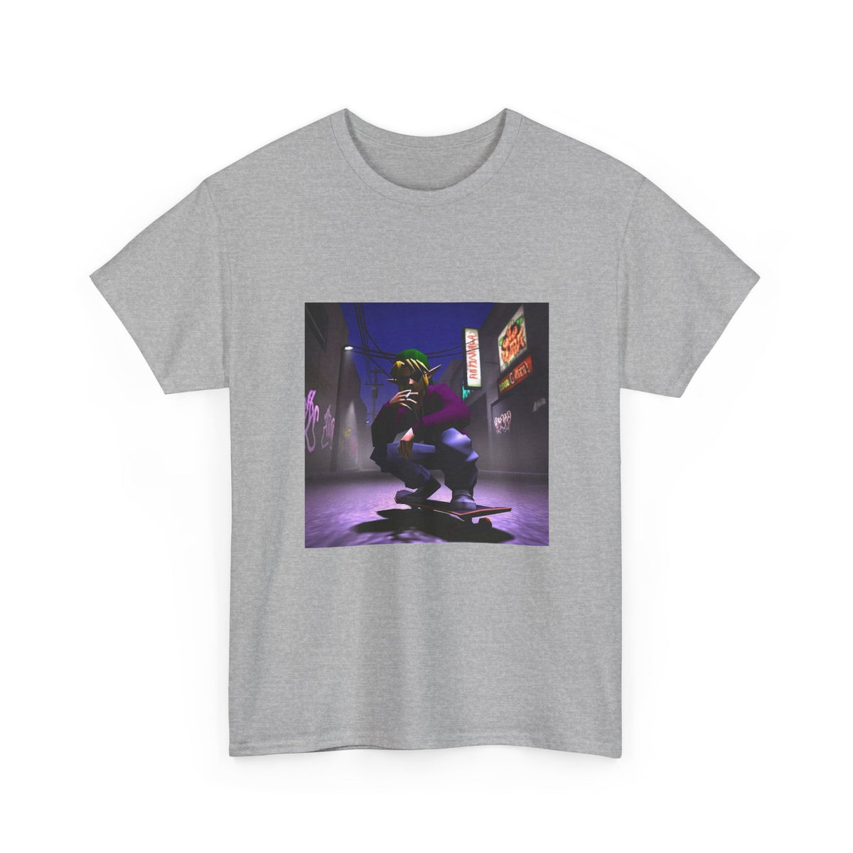 Skater Link Smoking In Neon Alley Tee (Design 8)