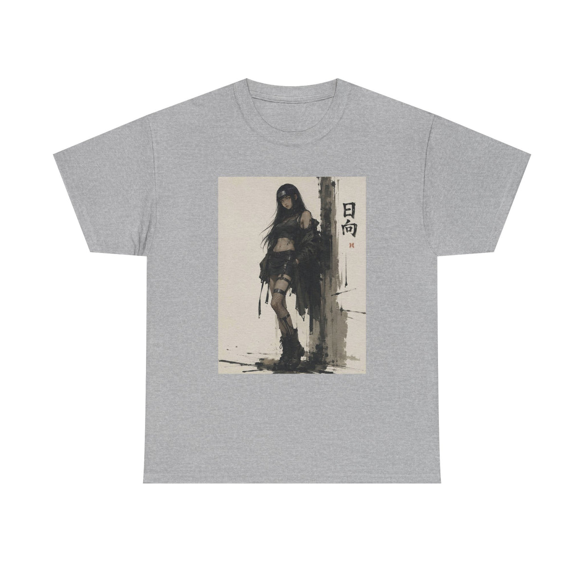 Anime Warrior Girl Leaning On Post Tee