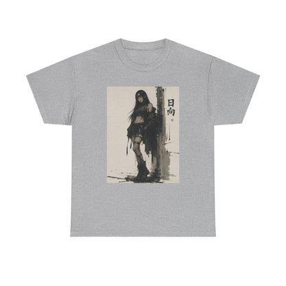 Anime Warrior Girl Leaning On Post Tee
