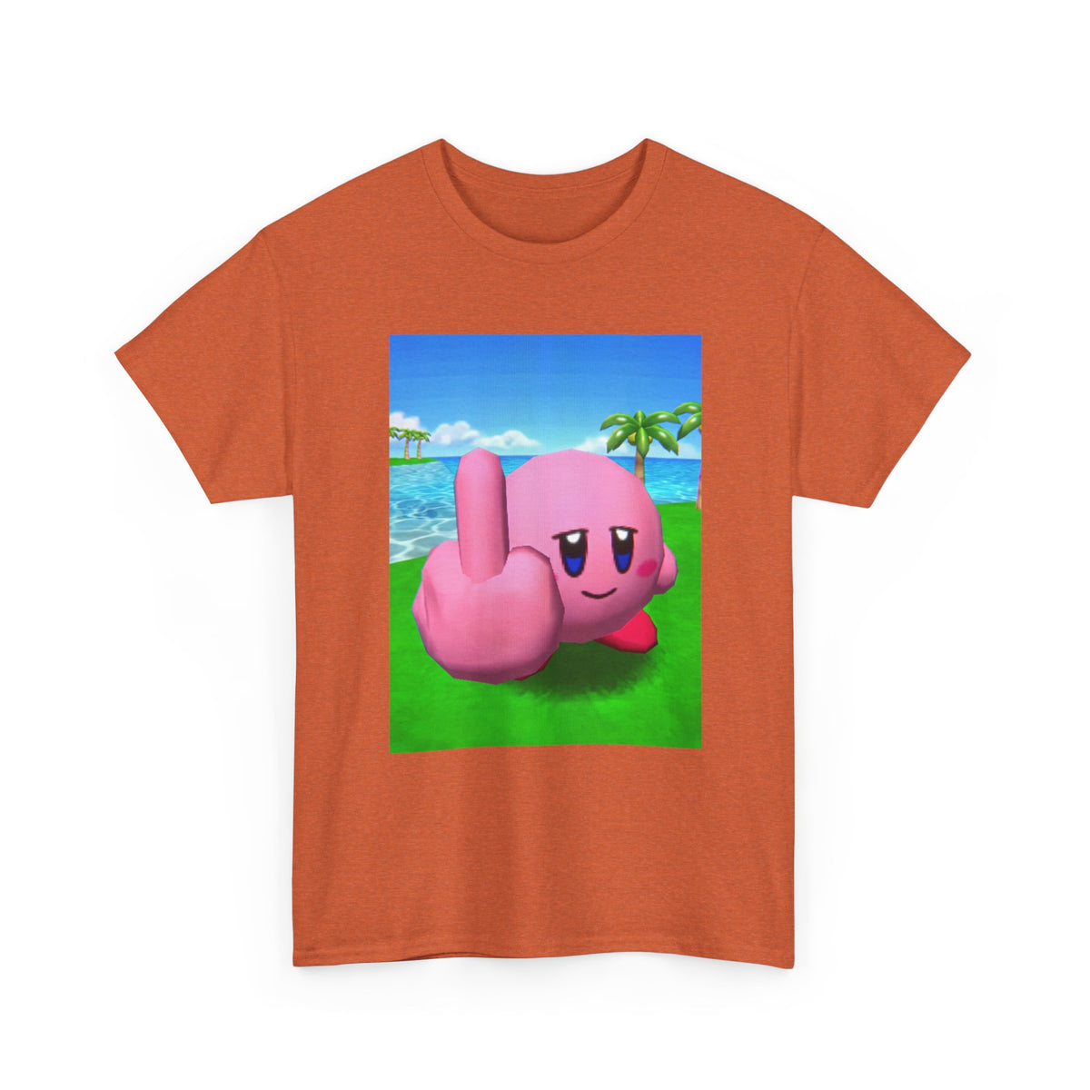 Kirby Giving The Finger Island Scene Tee