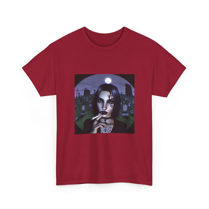Goth Queen Smoking In Cemetery Moonlight Tee