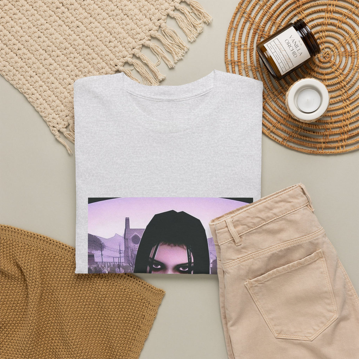Goth Girl Smoking In Cemetery Tee (Design 17)
