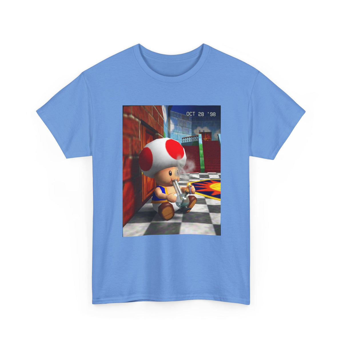 Toad Hitting Bong In Retro World Tee
