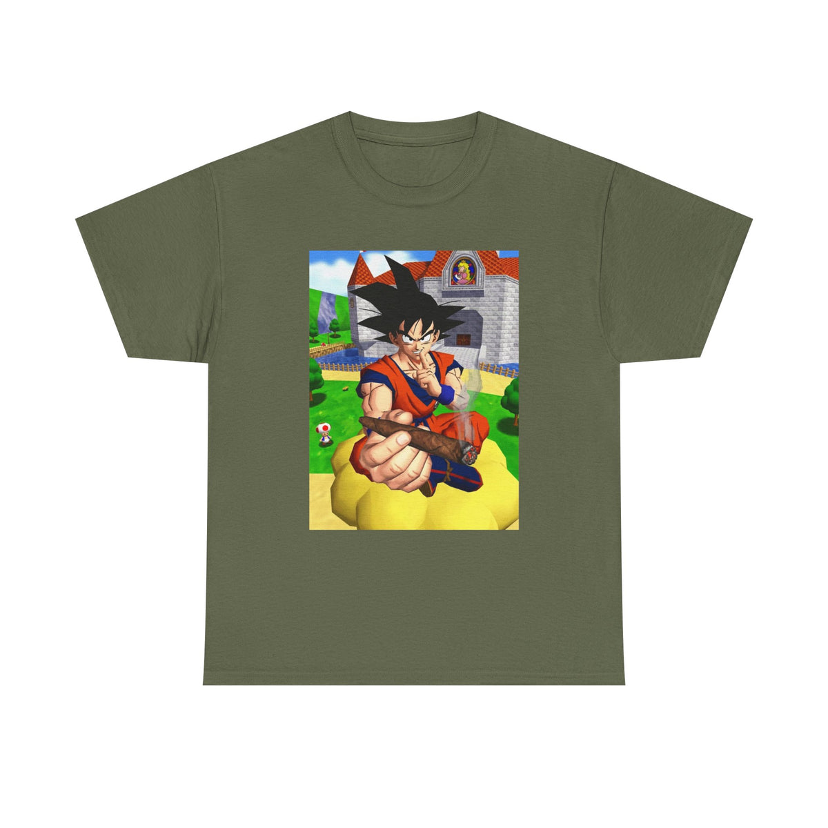 Goku Blazing On Nimbus At Mushroom Kingdom