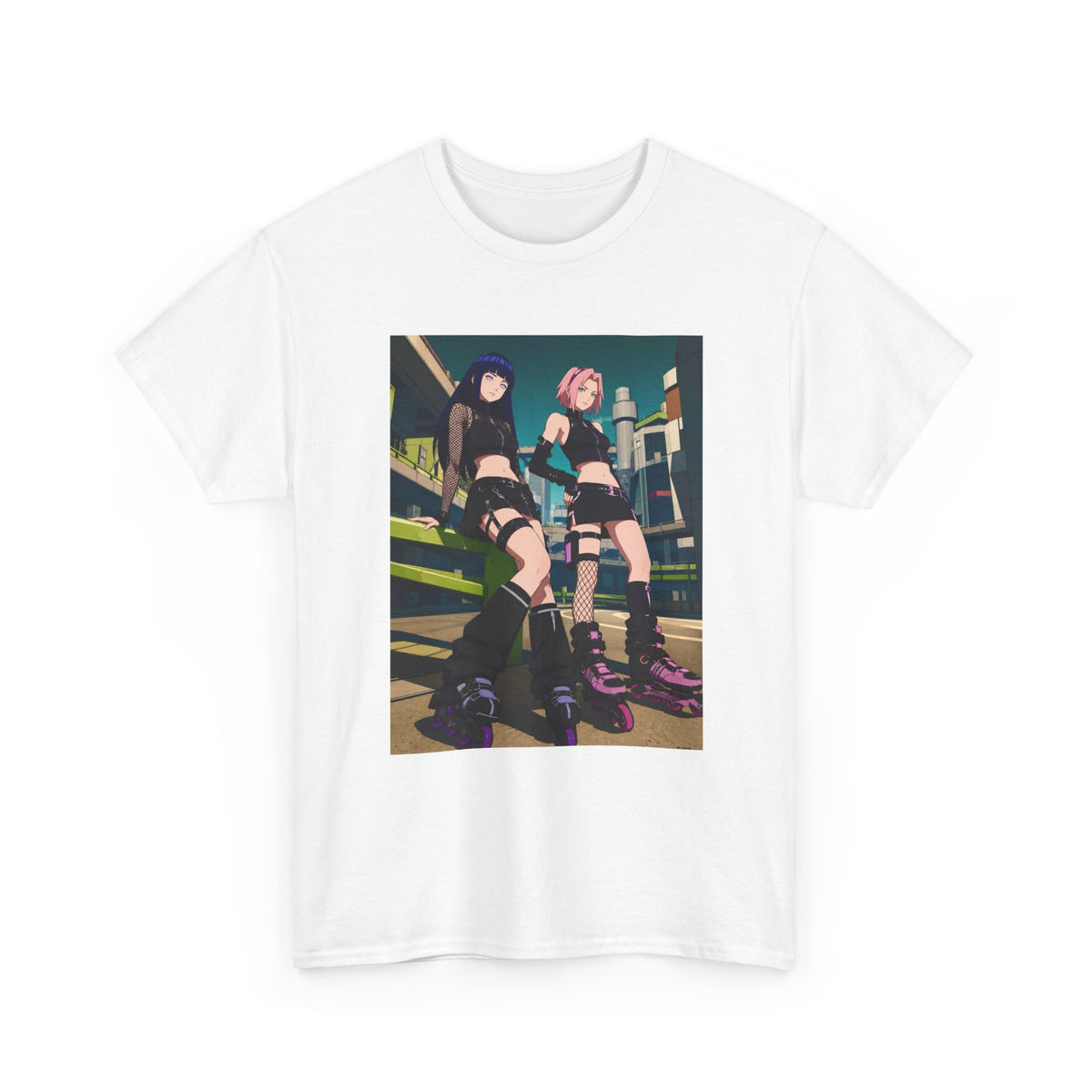 Anime Rollerblade Duo On City Street Tee