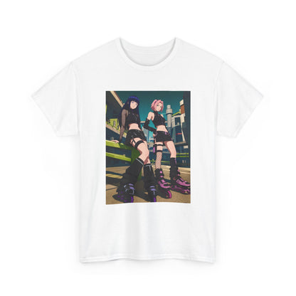 Anime Rollerblade Duo On City Street Tee