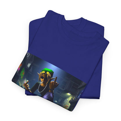 Edgy Ocarina Link Skater Flipping Off Tee