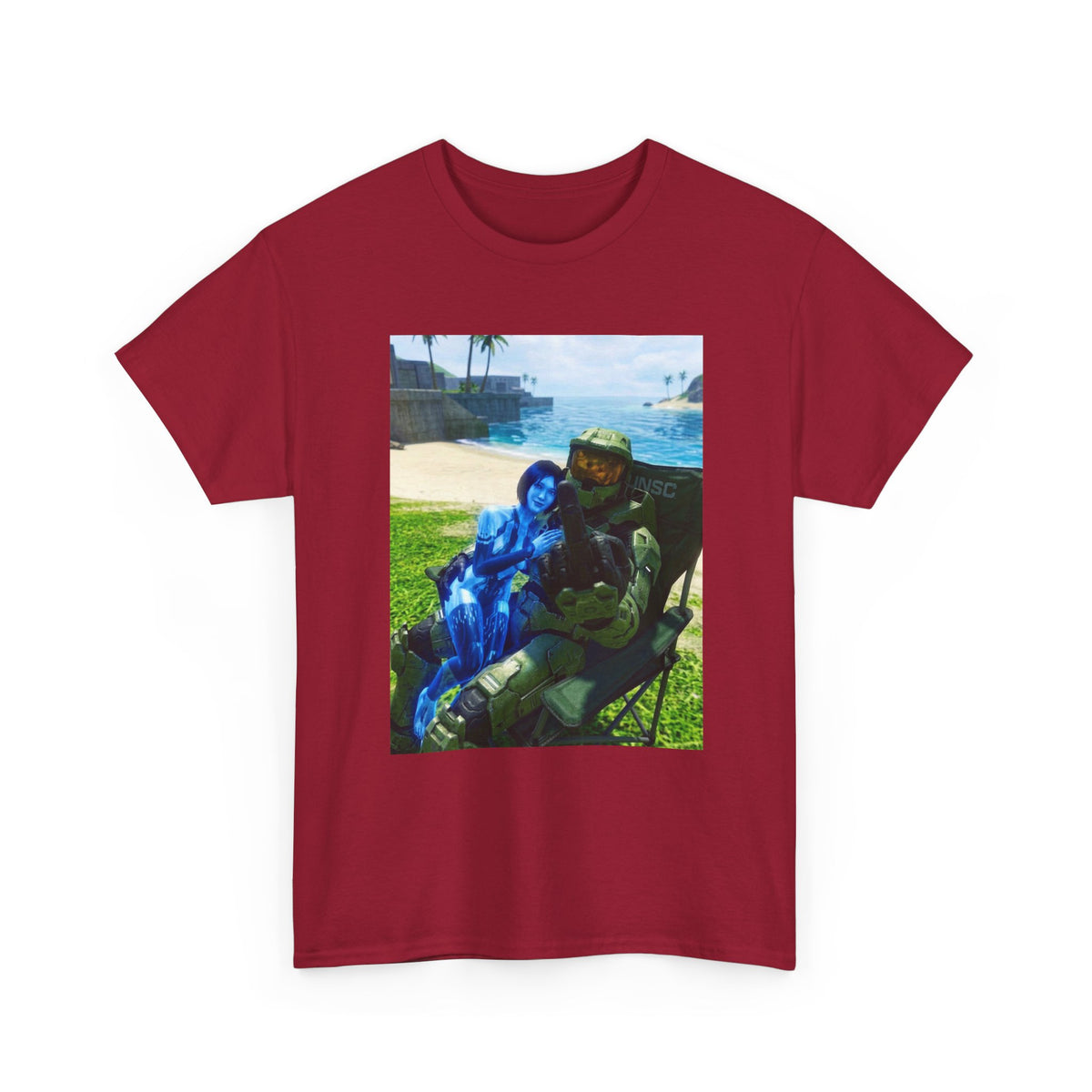 Master Chief And Cortana Beach Chill Tee