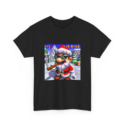 Deal With It Santa Mario Smoking Blunt Tee