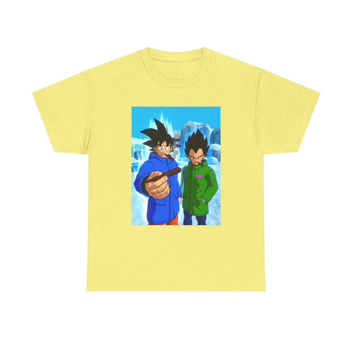 Goku and Vegeta Chilling in Icy Scene Tee