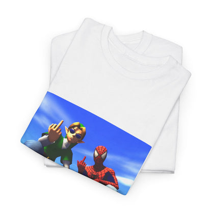 Link And Spider-Man Flipping The Bird