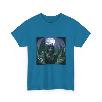 Goth Sim Smoking In Cemetery Moonlight Tee