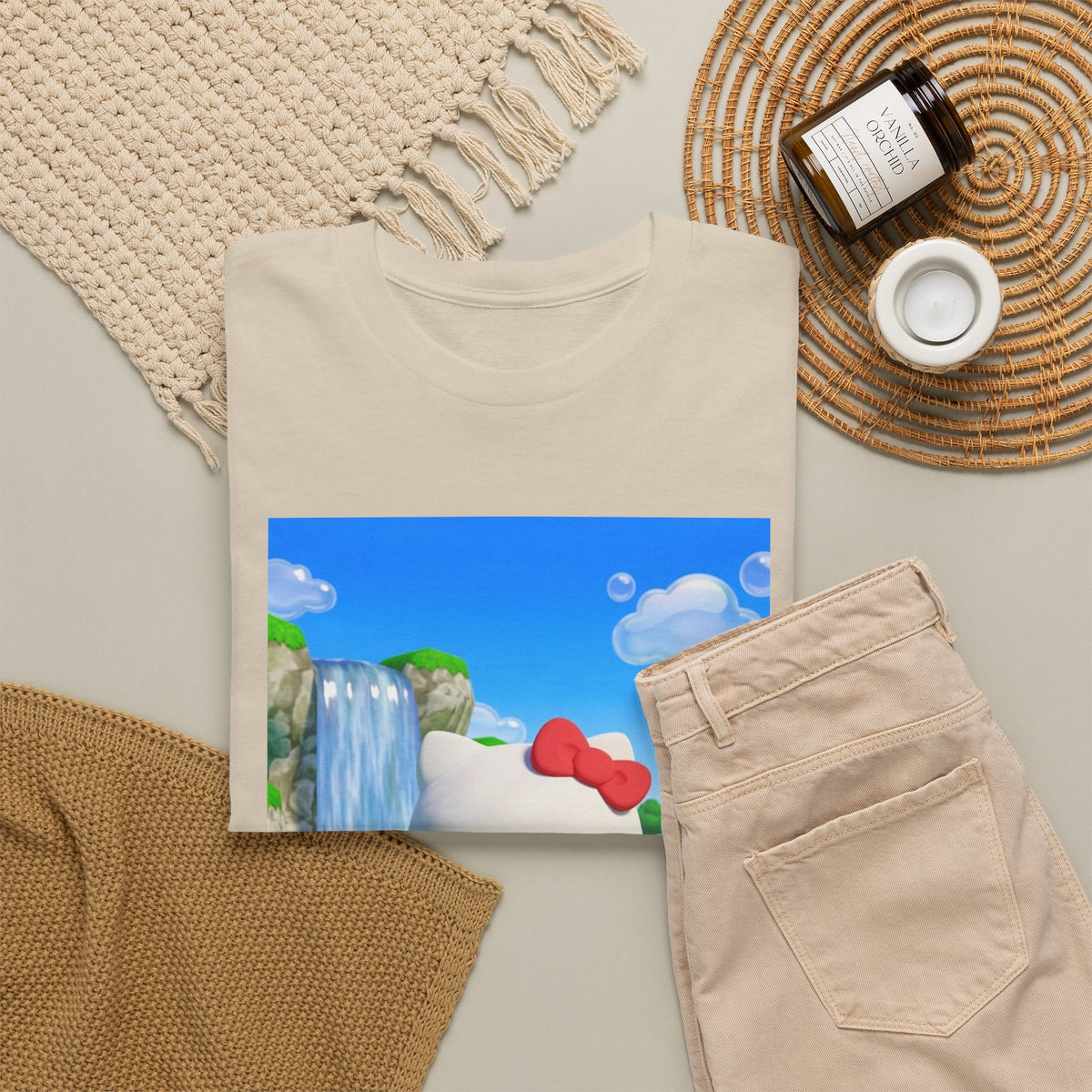 Kitty Flips The Bird Waterfall Tee