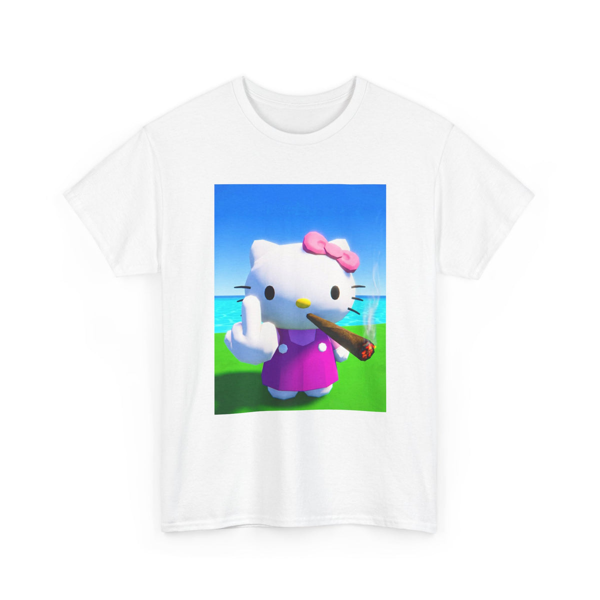 Kitty Flipping Off And Smoking Blunt