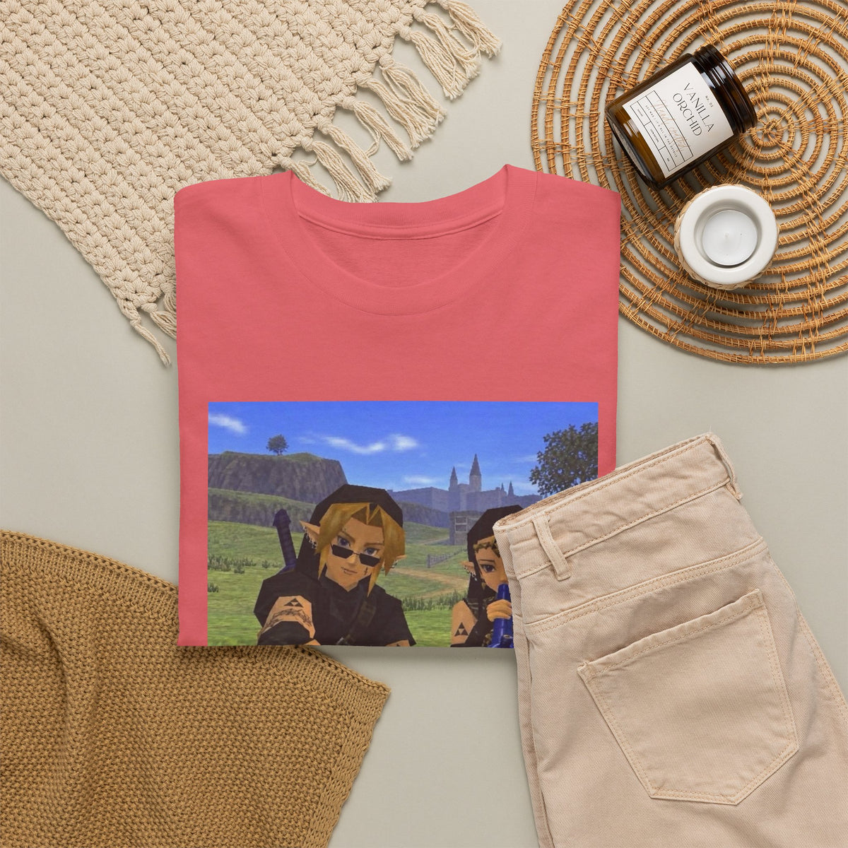 Dark Link And Dark Zelda Chilling Campfire Tee